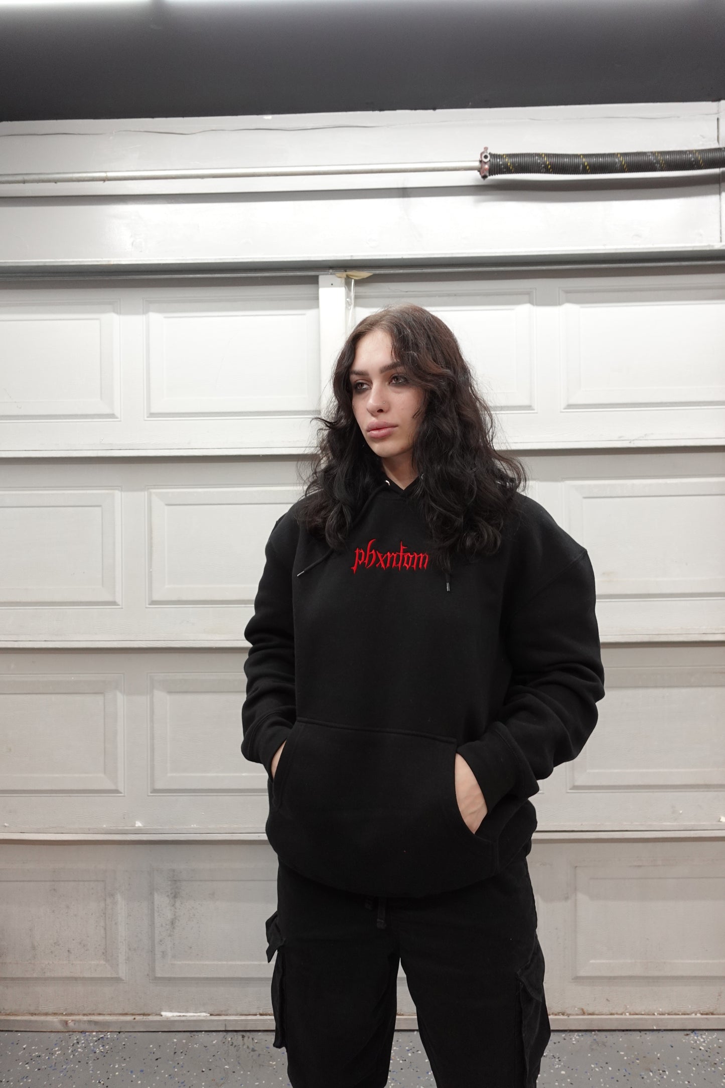 LOGO HOODIE - BLACK & RED