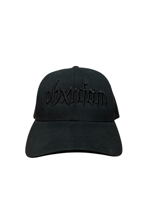 PHXNTOM TRUCKER HAT - BLACK & BLACK