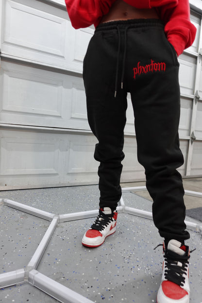 LOGO SWEATS - BLACK & RED