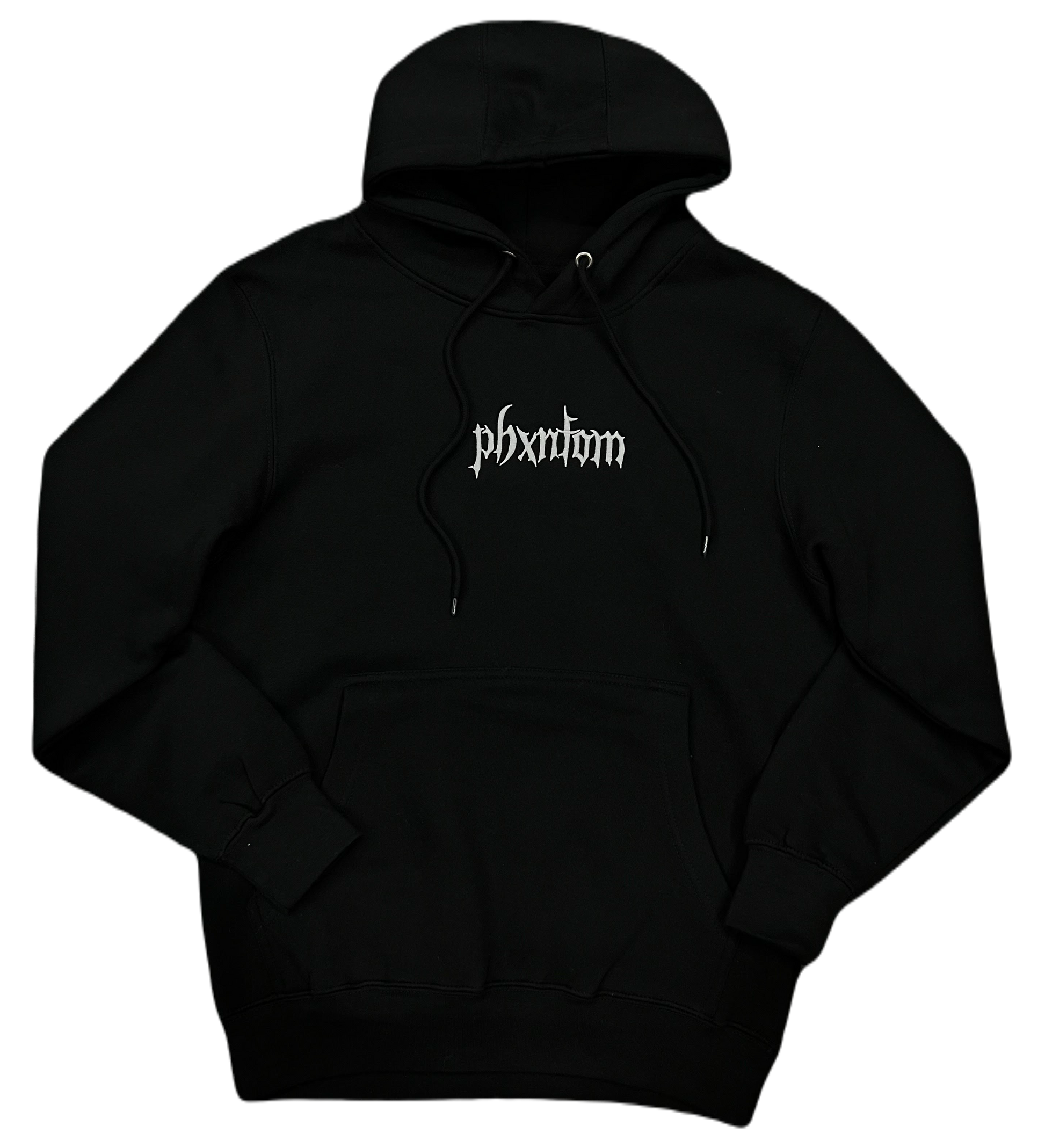 LOGO HOODIE BLACK WHITE PHXNTOM